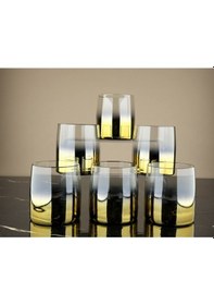 Resim Rova Tr Alin Serisi 6 Kişilik Özel Tasarım Cam Bardak Seti -modern Su,meşrubat Bardağı -çeyizlik Bardak Seti Altın 