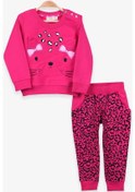 Resim Breeze Kız Bebek Eşofman Takımı Leoparlı Fuşya (9 Ay-3 Yaş) 