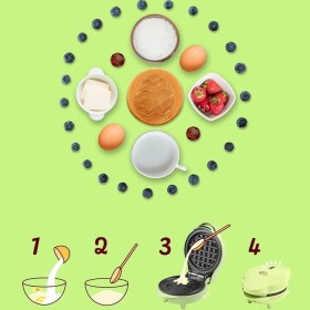 Resim Mini Paskalya Tavşanı Waffle Makinesi,yapışmaz Kaplama, 550W, Sevimli Tasarım 