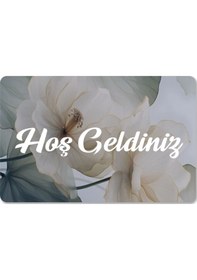 Resim Dijital Baskılı 3d Kapı Önü Paspas Hoşgeldiniz Yazılı Çiçek Desenıç Ve Dış Kapı Paspası Yıkanabilir Bej 