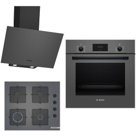 Resim Bosch HBF512BH1T-POP6C9P30O-DWK64PJ70T Ankastre Gri 3 Lü Set 312 