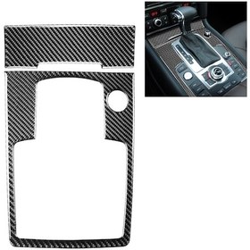 Resim 2 İn 1 Araba Karbon Fiber Dişli Paneli Çakmak Dekoratif Etiket Audi Q7 2008-2015, Sol Sürücü 1 Adet 