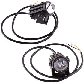 Resim Lasonstiges 2 Adet Spot Işık Sürüş Far Sis Lambası Motosikletler Için Çift Renkli Atv Motor Tere12w 8-80v 6000k + 3000k Yüksek / Ölü Işın Yeni 