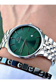 Resim Bentini Takvimli Erkek Kol Saati – Çelik Kordon, Su Geçirmez, 2 Yıl Garantili, Hediye Bileklik 