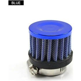 Resim Mavi-evrensel Araba Hava Filtresi 25mm Motosiklet Soğuk Hava Girişi Yüksek Akış Karter Havalandırma Kapağı Mini Havalan 