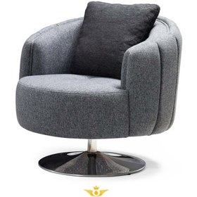 Resim GOFFİHOME Gri Gürgen Ağacı Süngerli Keten Kumaşlı Nikel Burgaz Berjer Koltuk 2 Yıl Garantili (68*76*88cm) 