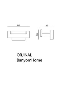 Resim Çelik Banyo Paslanmaz Pirinç Çiftli Bornozluk Askılık Havlu Askısı Krom 