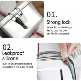 Resim Xhang 1 Adet 1000 ml Paslanmaz Çelik Öğle Yemeği Konteyner Bento Gıda Konteyner Snack Gıda Saklama Kabı Sızdırmaz Akşam Yemeği Öğle Yemeği Kutusu | Öğle Yemeği Kutuları (Yurt Dışından) 