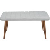 Resim Modelvizyon Otto Bench Keten Kumaş Kapitone Dikiş 