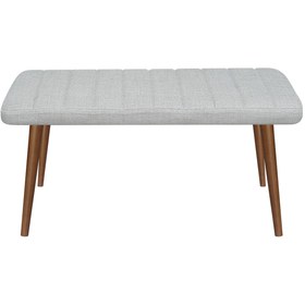 Resim Modelvizyon Otto Bench Keten Kumaş Kapitone Dikiş 