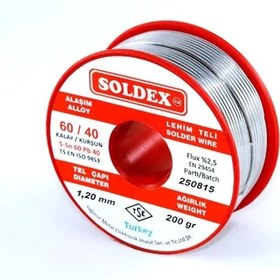 Resim 60-40 Lehim Teli 200 Gr 0,75 Mm - Sn:60 / Pb:40 