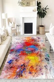 Resim Pastel Westa Kaymaz Tabanlı Yıkanabilir Antibakteriyel Dijital Baskı Pastel Halı Kilim, PS-6007A-WST-100X500 
