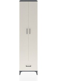Resim Hyperion Dolap 6 Raflı Tek Çekmeceli 2 Kapaklı 60x44x243 Antrasit-aytaşı Antrasit 