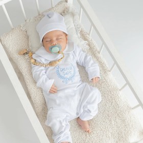 Resim Beyaz Yenidoğan Unisex Hastane Çıkış Seti 