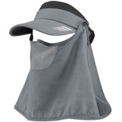 Resim Rockbros Lf7597 Çıkarılabilir Yüz Maskeli Yaz Anti-uv Açık Üst Bisiklet Şapkası - Koyu Gri 