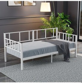 Resim Daybed, Doruk, Metal Karyola, Sedir Karyola, 90x200 Cm, Beyaz Re 519382 