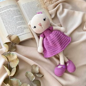 Resim Amigurumi Uzun Kulak Tavşan (Catania) - Koyu Lila 