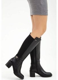 Resim Tamer Tanca Kadın Hakiki Deri Siyah Çizme 94 710c Bn Czm Sk19/20 Syh Floter Siyah 