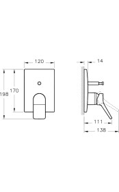 Resim VitrA Memorıa A42284 Ankastre Banyo Bataryası(Sıva Üstü Grubu)Krom 
