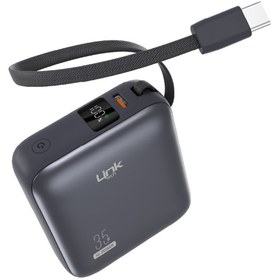 Resim Linktech PD35 Premium 10000 mAh 35W Süper Hızlı Dahili Kablolu Powerbank 