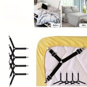 Resim 1 adet Ayarlanabilir Kaymaz Metal Klipsi Elastik Kayışlarla - Yatak Kılıfı için Üçgen Yatak Kılıfı Sabitleyici - Yatak Kılıfı için Görünmez Güvenlik Kayışları, Güvenli Uygunluk, Dayanıklı Naylon Malzeme, Siyah, Yatak Kılıfı Desteği, Pratik Tasarım, Sağlam Yapı 