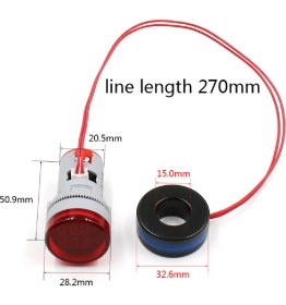 Resim Aek-Tech 2'li Volt Amper Ölçüm 22mm AC60-500V 100A Kırmızı 
