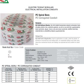 Resim Plastik Spiral Elektrik Tesisat Borusu Halojen Free Gri Renk 