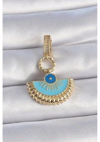 Resim Bfs Pirinç Gold Renk Nazar Boncuklu Ajda Charm Çok Renkli 