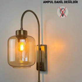 Resim Bamyum Serra Bal Rengi Cam Aplik Duvar Lambası Modern Otel Cafe Vintage Salon Yatak Odası Merdiven Retro 