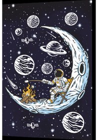 Resim uzayda hayat var eğlenceli astronot-17 retro ahşap poster 