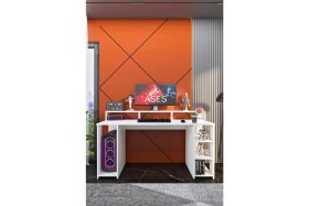 Resim Ases Mobilya Ases ELA415 Masa Üstü Raflı Oyuncu Bilgisayar Masası ve Çalışma Masası 