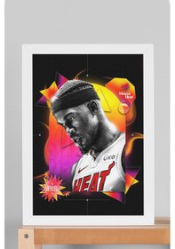 Resim Jimmy Butler Çerçeveli Tablo - Miami Heat Nba Posteri Tablo 