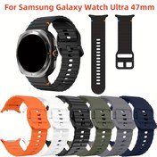 Resim For Samsung for galaxy Watch Ultra 47mm ile Uyumlu Silikon Spor Bilekliği - Erkekler ve Kadınlar için Yumuşak Nefes Alabilir Dalga Tasarımlı Bilek Kayışı 