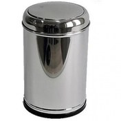 Resim Lider Sallanır Kapaklı Çöp Kovası Krom Paslanmaz Çelik 5 Litre 