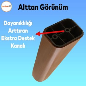Resim Badem10 Linden Lüks Mobilya Kanepe Sehpa TV Ünitesi Koltuk Ayağı 14 cm Kahverengi Ahşap Desenli Baza Ayak 
