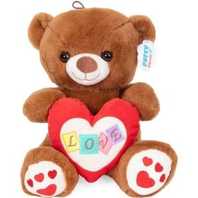 Resim 4762 Peluş Ayı Kalpli 30 Cm Çok Renkli 