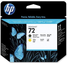 Resim HP 72 Matt Black/Yellow Baskı Kafası Orijinal Plotter Designjet Printhead (C9384A) 