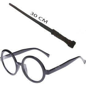 Resim Harry Potter Asası 30 cm ve Siyah Çerçeveli Harry Potter Gözlüğü Seti 