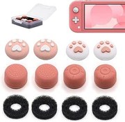 Resim ZHI-NYLLDJS FPS Thumb Grips Set for Nintendo Switch/OLED/Lite, Silicone Analog Stick Caps with Assist Motion Rings, Cherry Blossom Pink 