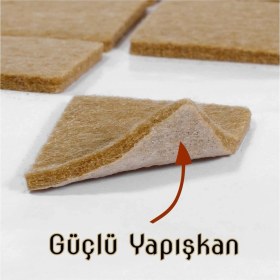 Resim Yapışkanlı Keçe Mobilya Sandalye Masa Parke Zemin Koruyucu Kare 25 x 25 mm (32'li) 