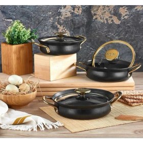 Resim Oms 3724 Bakraç Güveç 3'Lü Sahan Takımı 