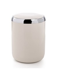 Resim Primanova Lima Çöp Kovası Bej Krom Dekorlu 6 Litre M-E07-09-P Bej 