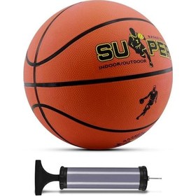 Resim Turuncu Basketbol Topu 5 Numara Pompa Hediyeli İç Dış Mekan 