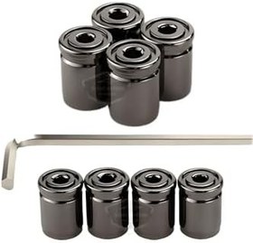 Resim Kilitlemeli Sibop Kapağı Alyanlı Sibop Kapağı Araba Motosiklet Bisiklet Metal Sıkmalı Siyah 4 Lü Set 