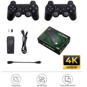 Resim 2.4g Nostaljik Çift Kablosuz Atari Denetleyici Video Oyun Konsolu 