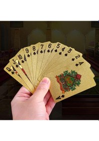 Resim Lasvegas Gold Baskılı Pvc Oyun Kartı Su Geçirmez, Esnek, Çizilmez 54 Lü Deste 