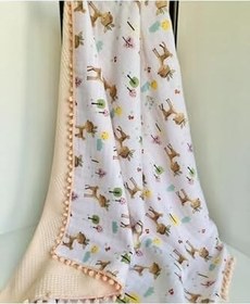 Resim Jaju Baby Ceylan Desen Çok Amaçlı Çift Katlı Müslin Battaniye%100 Pamuk Bez Örtü (110 * 110) 