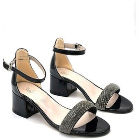 Resim Kindep Mini Tek Bant Topuklu Çocuk Abiye Ayakkabı Siyah Siyah 