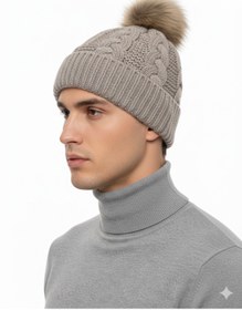 Resim STELLA VESTİNO Suni Kürklü Ponponlu Bere Unisex | Örgü Kışlık Erkek & Kadın Bere Modeli 