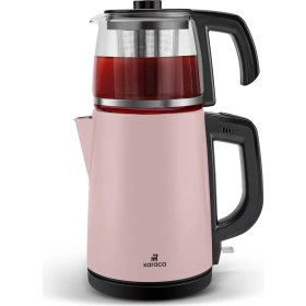 Resim Store Tea Glass 2 In 1 Çelik Çay Makinesi ve Kettle Cosmic Lilac 